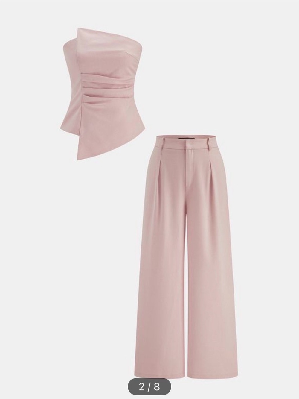 NWT commense asymmetric ruched strapless set - Picture 2 of 5